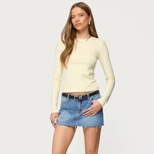 Edikted Long Sleeve Butter Yellow Tee